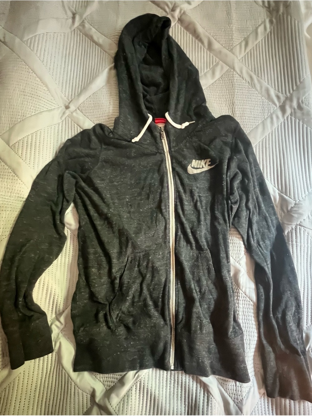 Nike Black Heather Lightweight Full-Zip Hoodie